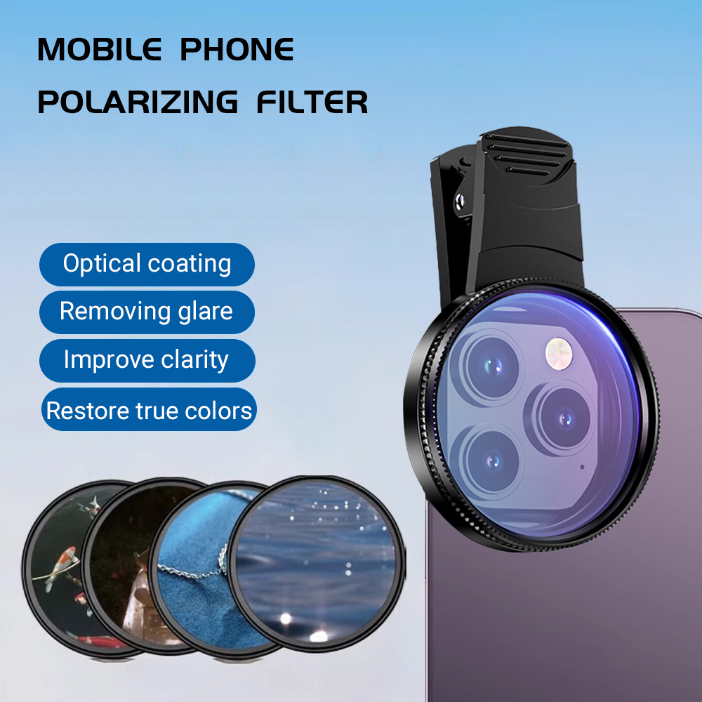 Phone Accessories For Photography - 52MM 휴대폰 렌즈 범용 편광판 카메라(클립