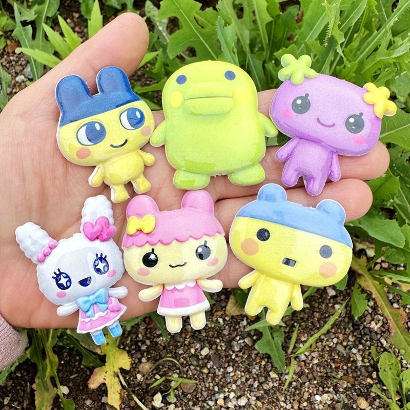 Phone Accessories Beads - 45mm 만화 다마고치 양면 인쇄 속이