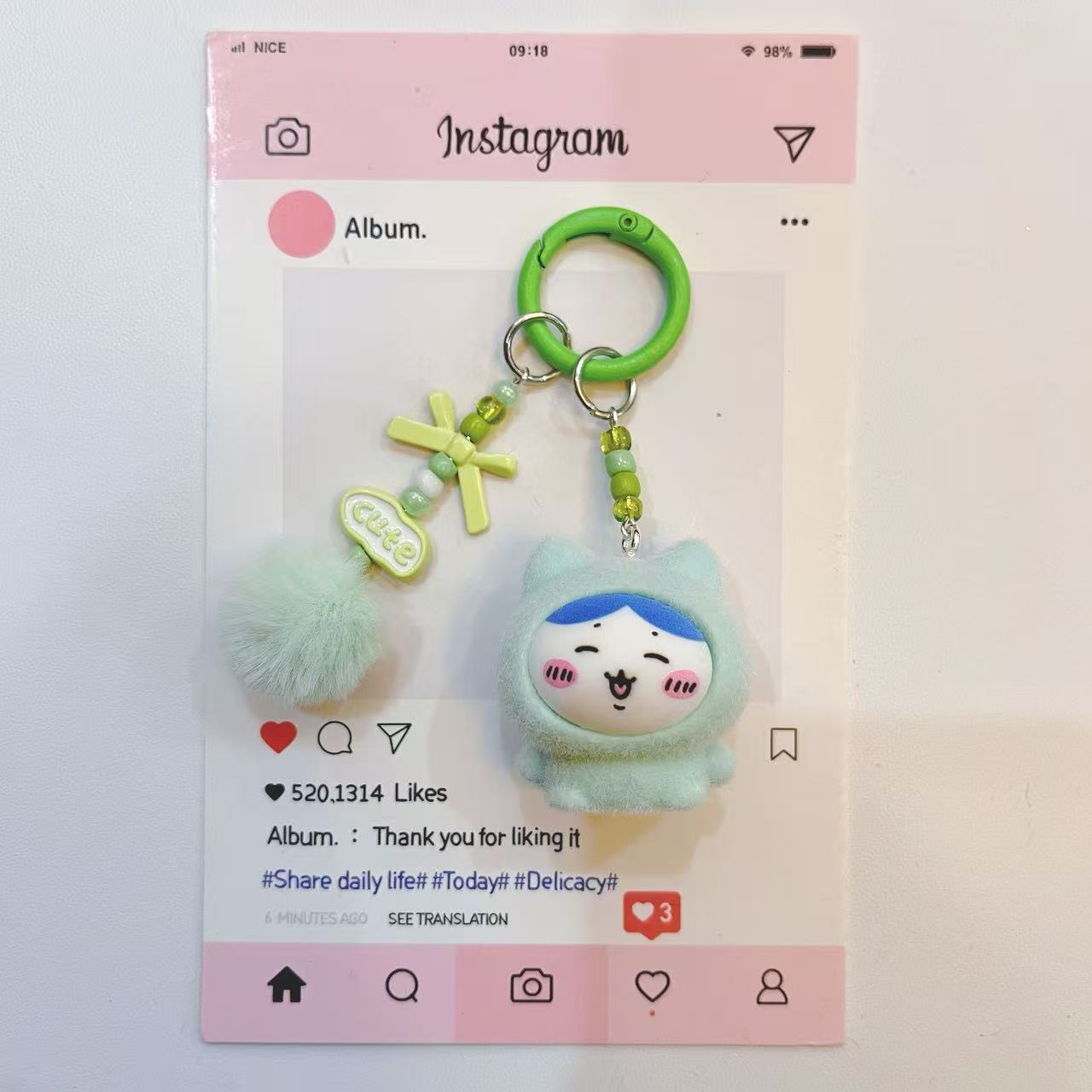 이지 플록드 만화 캐릭터 키체인 귀여운 모몬가 하치와레 - Phone Accessories For Kids 리뷰 및 가격