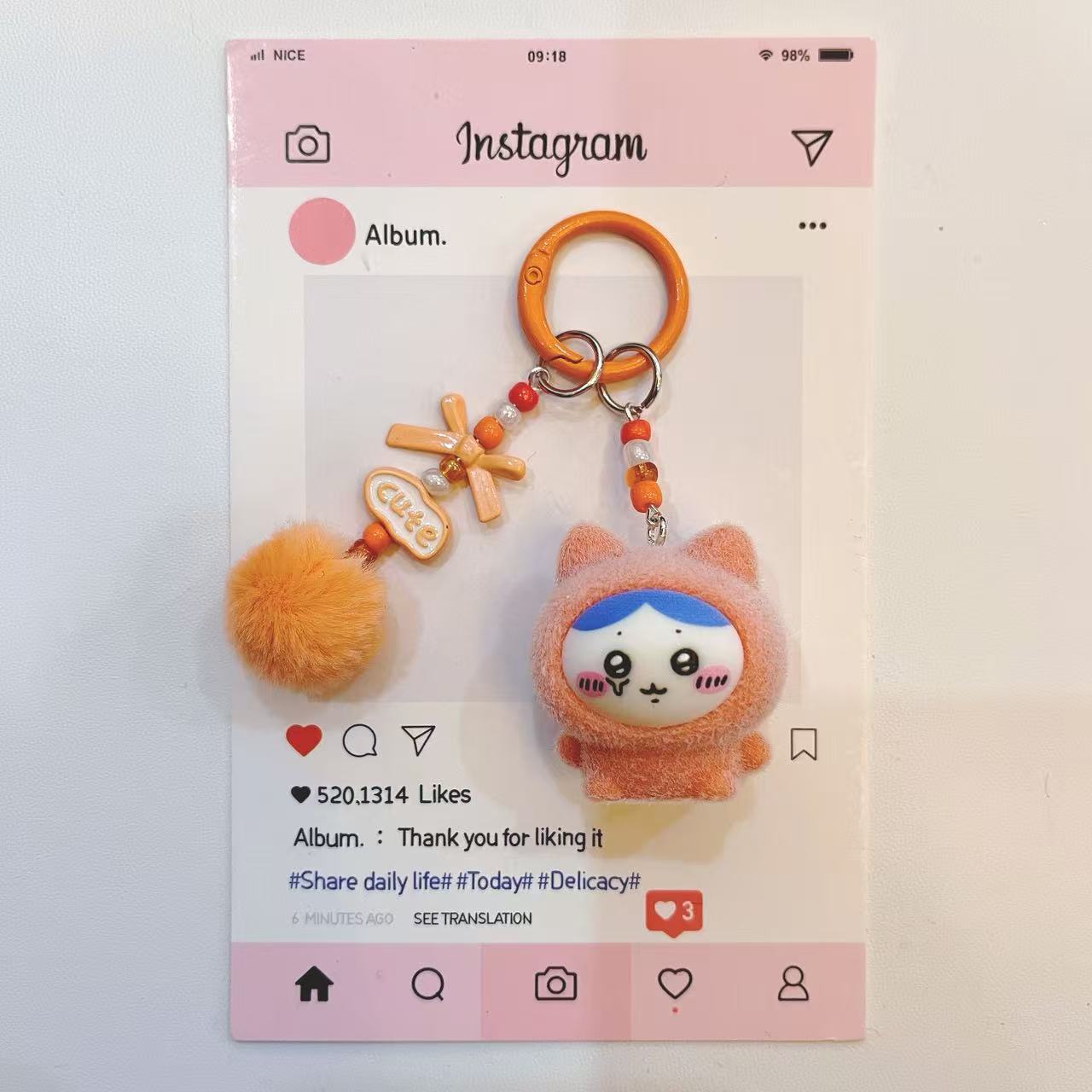 이지 플록드 만화 캐릭터 키체인 귀여운 모몬가 하치와레 - Phone Accessories For Kids 리뷰 및 가격