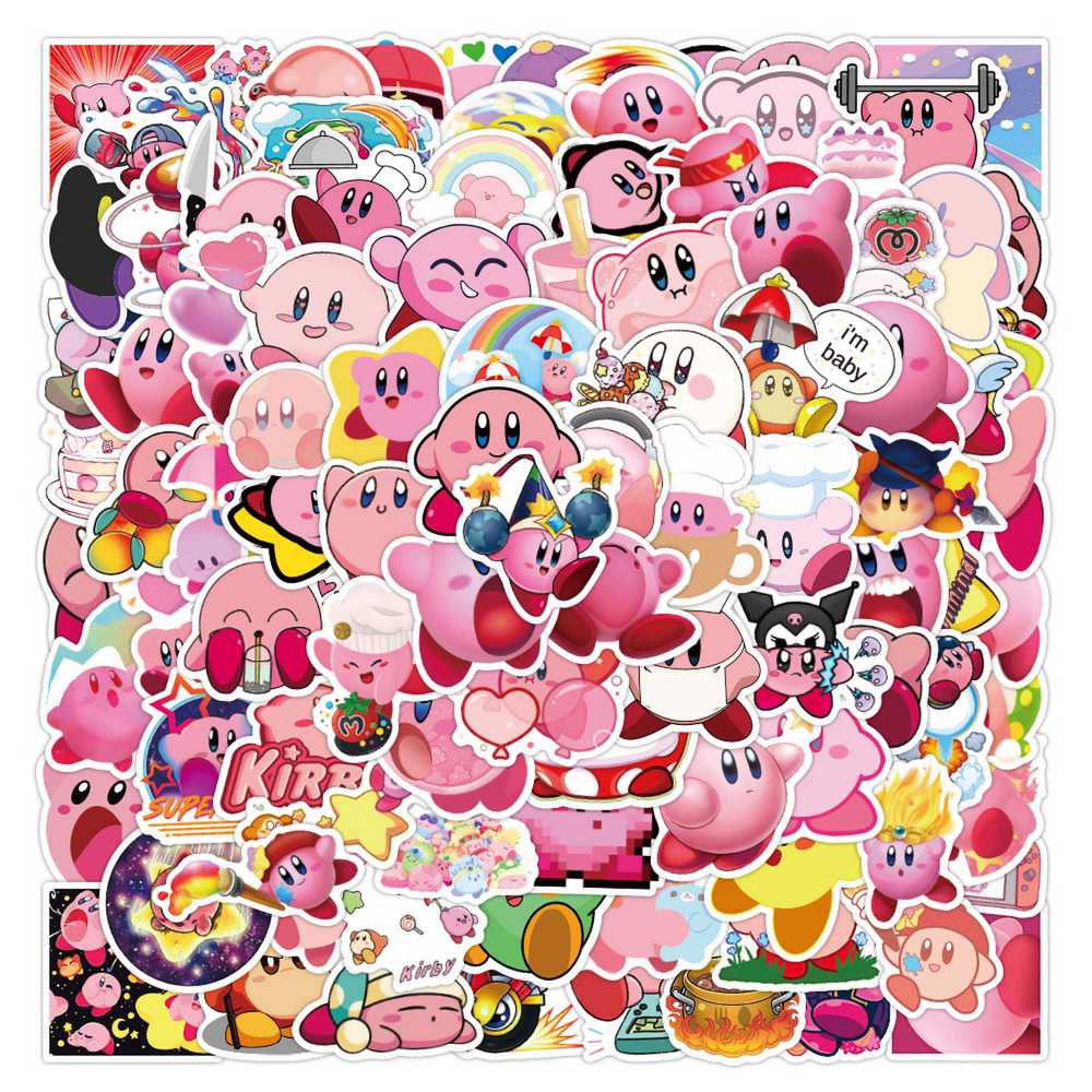100pcs 만화 게임 커비 스티커 카와이 애니메이션  - Phone Accessories For Kids 리뷰 및 가격
