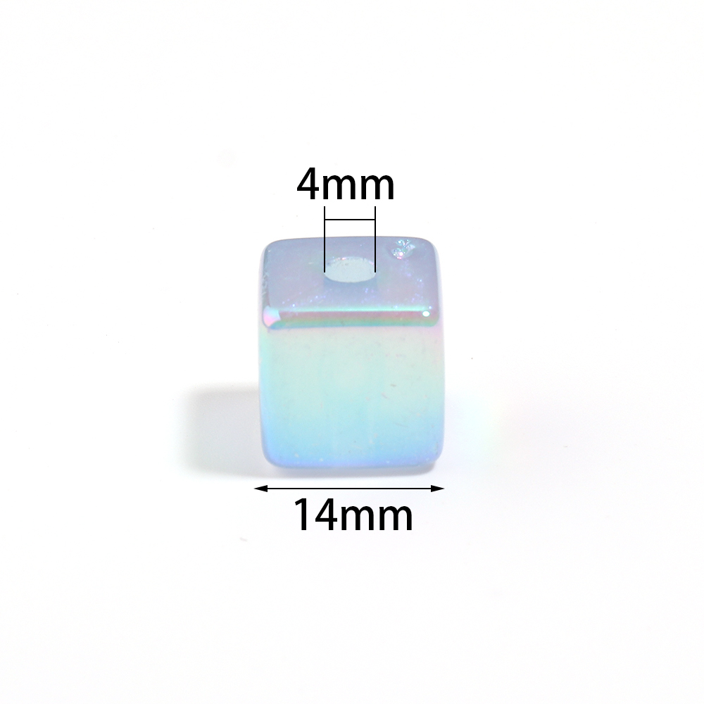 10개/세트 14mm 젤리 컬러 아크릴 사각 비즈 반짝 - Phone Accessories Beads 리뷰 및 가격