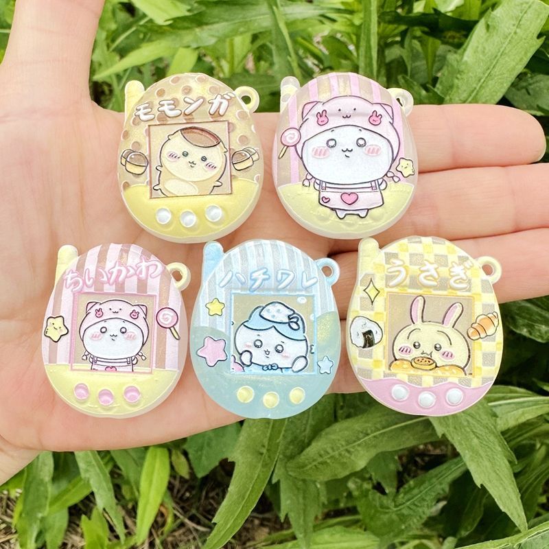 만화 발광 프린트 치이카와 홀 키체인 가방 펜던트 비즈 - Phone Accessories Beads 리뷰 및 가격