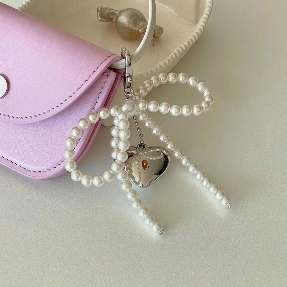 귀여운 리본 진주 폰 펜던트 체인 Y2K 하트 참 스트 - Phone Accessories For Photography 리뷰 및 가격