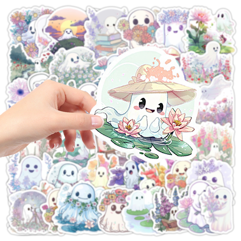 50개 귀여운 흰색 유령 그래피티 스티커 DIY 장식  - Phone Accessories For Kids 리뷰 및 가격
